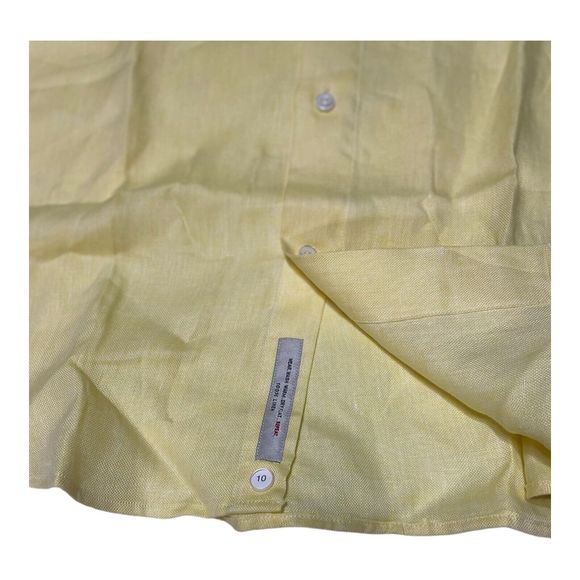 Madeleine Finn Maru Stateroom Baggage Men’s ‎ Large Yellow Button Up Cotton - Picture 4 of 12